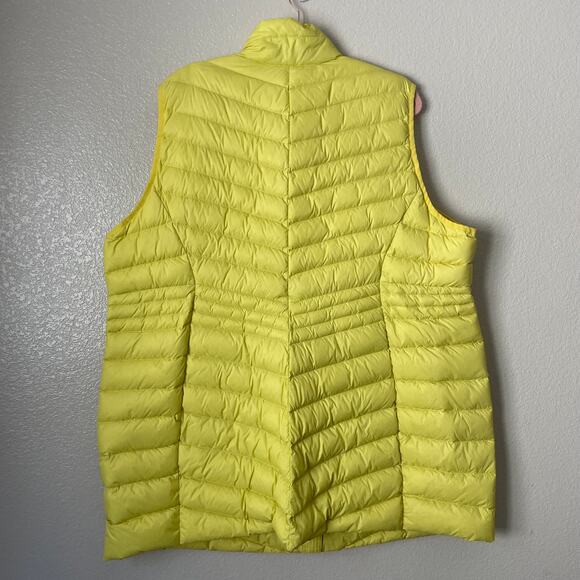 Lands End Vest Womens 2X Yellow Puffer Quilted Down Feathers Outdoor Lightweight - Picture 7 of 12
